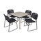 Kee/Zeng Kee Square Table & Chair Set, Wood, Metal, Polypropylene Top TB4242PLBPCM44BK - alternate 1